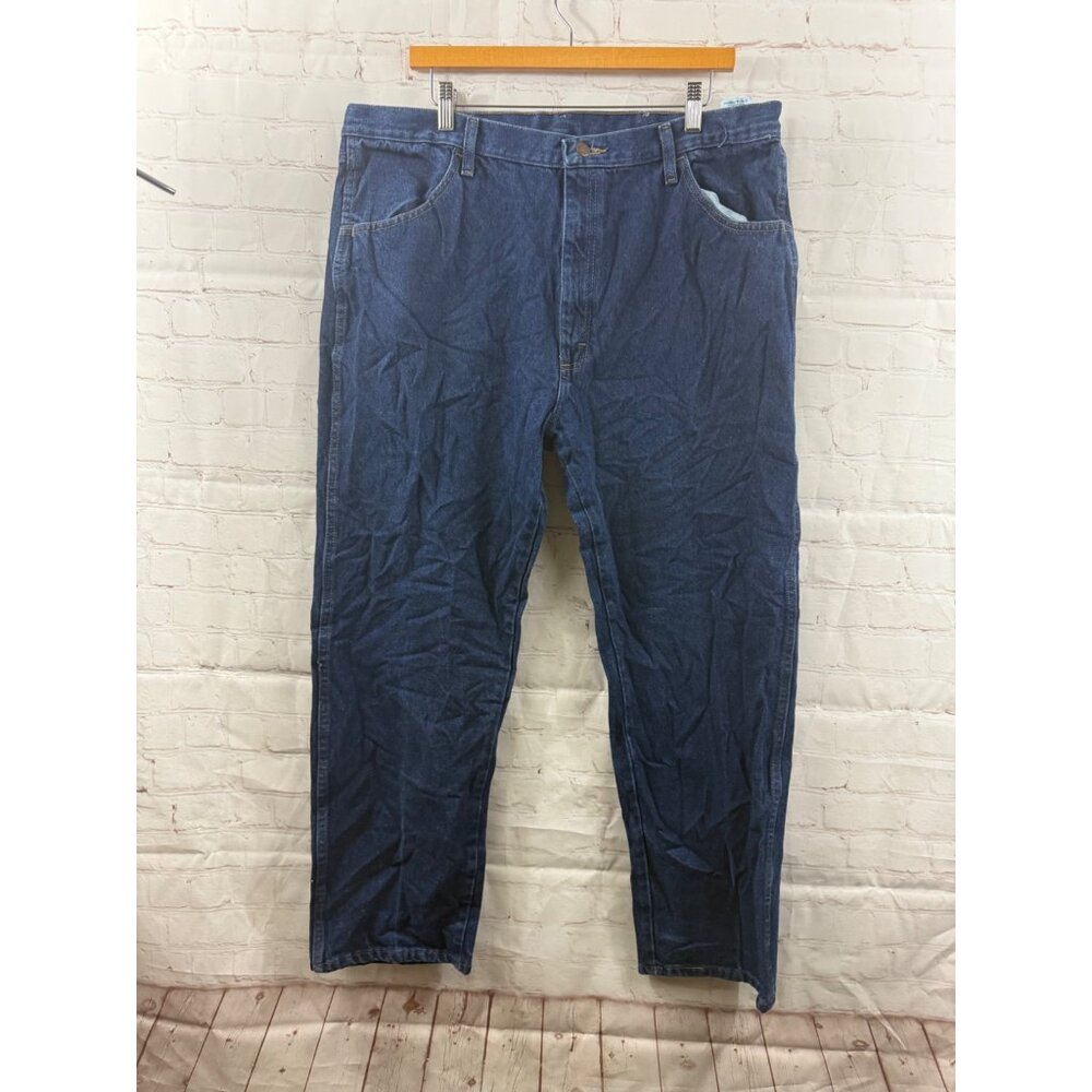 Rustler Jeans Mens Size 40 X 30 Blue Dark Wash Western Work Denim Casual